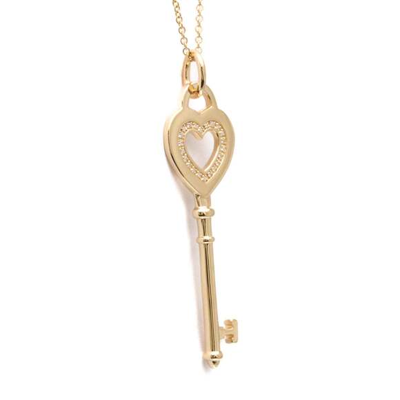 TIFFANY 18k Gold Diamond Heart Necklace